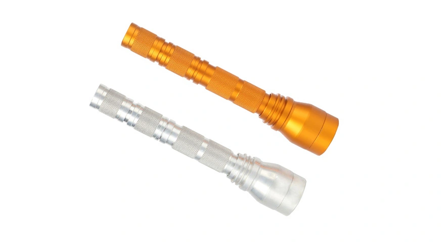 aluminum knurled turning flashlight housing
